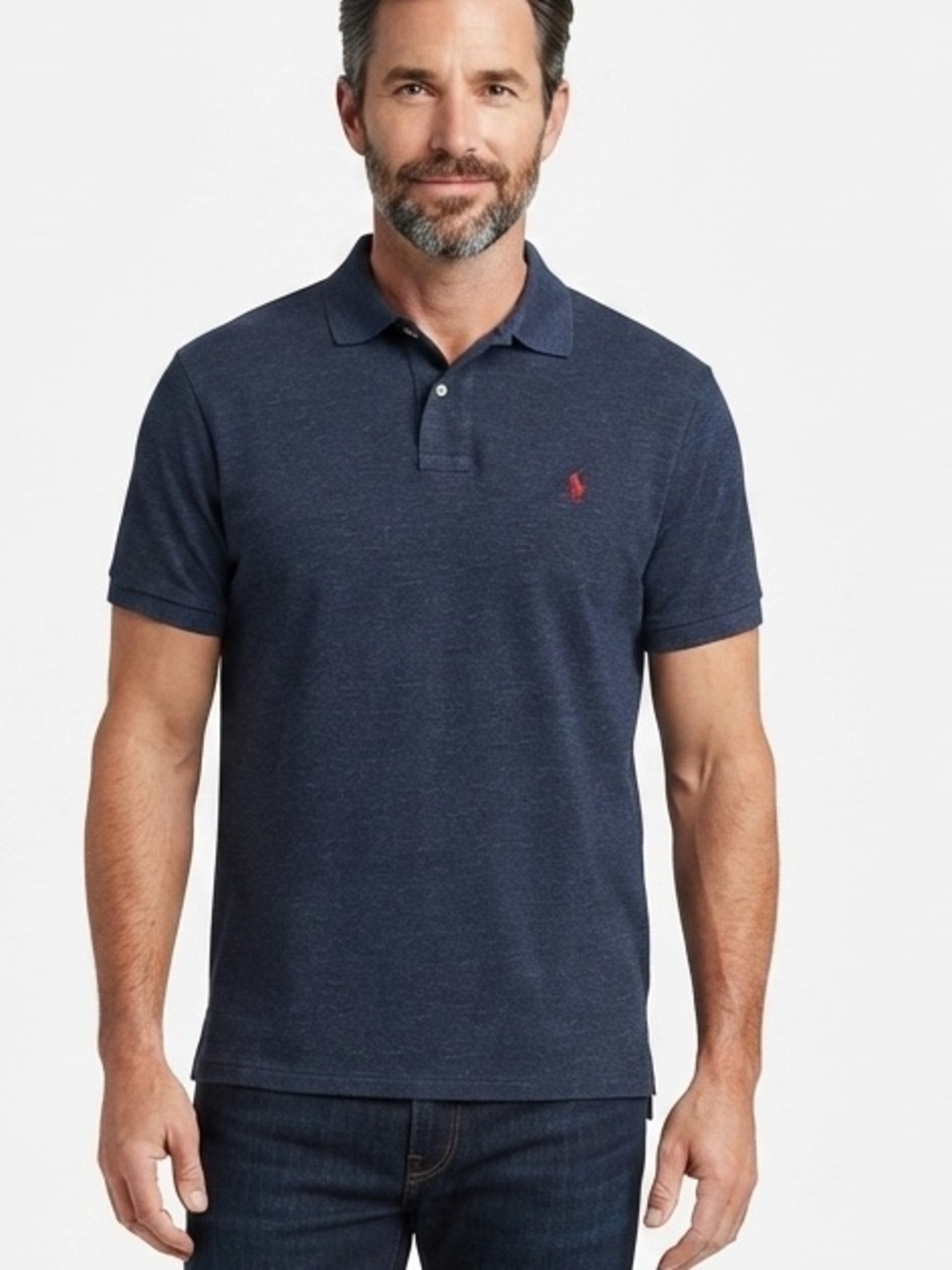 POLO Ralph Lauren Heathered Navy Polo Red Logo size XLT/TGL (Tall/Long)